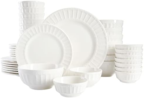 Gibson Home Zen Buffet Dinnerware Set Service for 8 Embossed