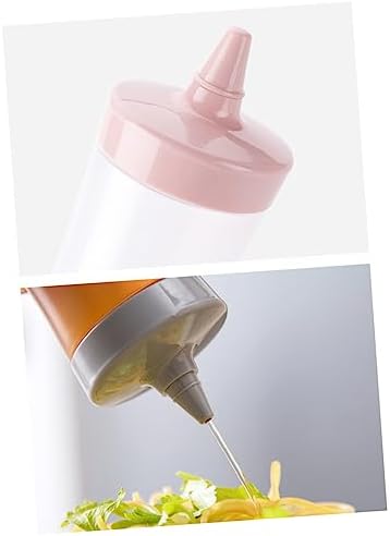 3-Pack Set of Squeeze Bottles with Removable Nozzles for Salad Dressing