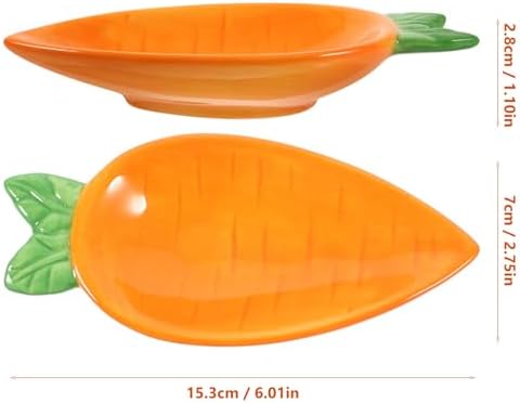 Carrot-Shaped Porcelain Serving Bowls Set for Snacks Dips