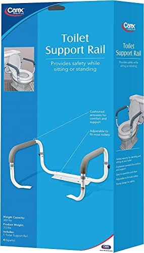 Carex Toilet Safety Frame Adjustable for Elderly Handicapped 300lbs Capacity