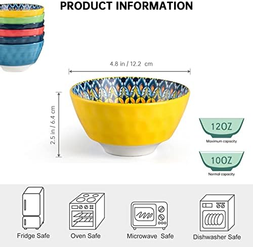 Vibrant Bohemian Ceramic Snack Bowls Set