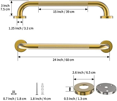 Golden bathroom grab bar