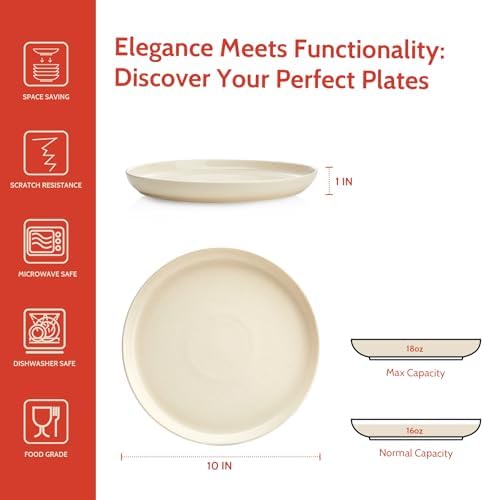 Sweese 10-inch Porcelain Dinner Plates Set of 6