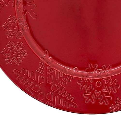 Fennco Styles Red Snowflake charger plates