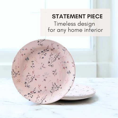 Eco-Friendly Bamboo Dinner Plates 8 BPA-Free for Family Use