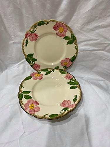 Set of Two 65 Ceramic Bread and Butter Plates with Desert Rose Design