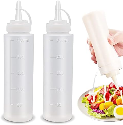 Abnaok Condiment Squeeze Bottles 2-Pack Durable Ergonomic