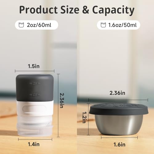 8-Piece Condiment Containers Set for Lunch Box