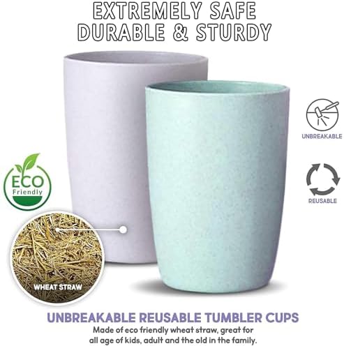 Perfect for Kids Adults Lightweight Durable BPA-Free Eco-Friendly Dinnerware Set