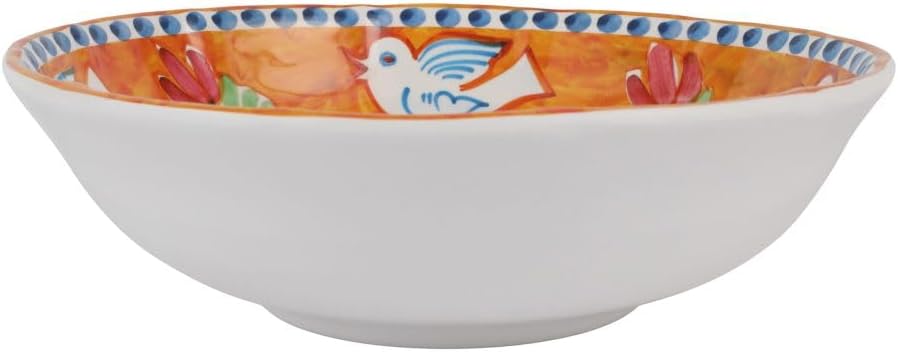 Vietri Melamine Campagna Bird Orange Serving Bowl