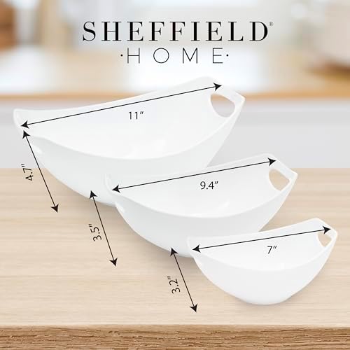 Sheffield Home 3 Piece Serving Bowls Set - 15 28 47 Oz