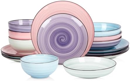 Stylish 16-Piece Dinnerware for 4 with Gradient Design