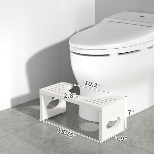 7-inch Bamboo Toilet Stool Foldable Step for Bathroom Eco-Friendly Design