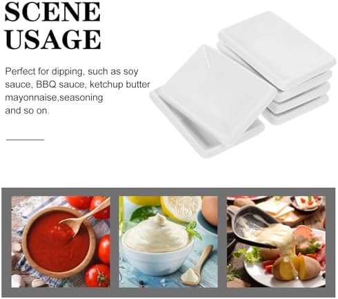 Elegant 6-Piece Small Ceramic Plates for App Dip White Modern Design