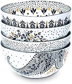 Portmeirion Sara Miller Artisanne Noir Rice Bowl Set of 4 1