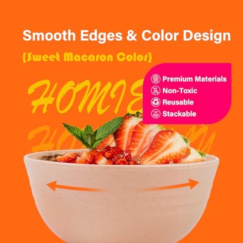 Homienly Unbreakable Wheat Straw Bowls Set of 6