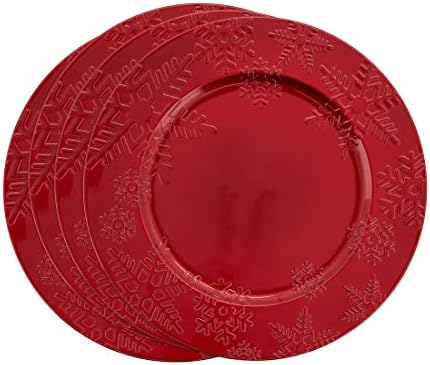 Fennco Styles Red Snowflake charger plates