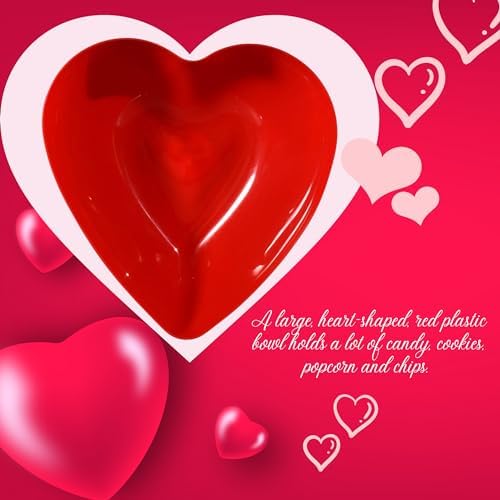 A1 Unlimited Red Heart-Shaped Bowl Stackable Valentines Day Storage Organizers