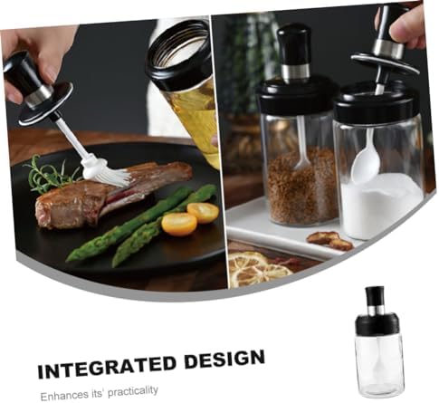 Zerodeko 2pcs Black Seasoning Glass Bottles