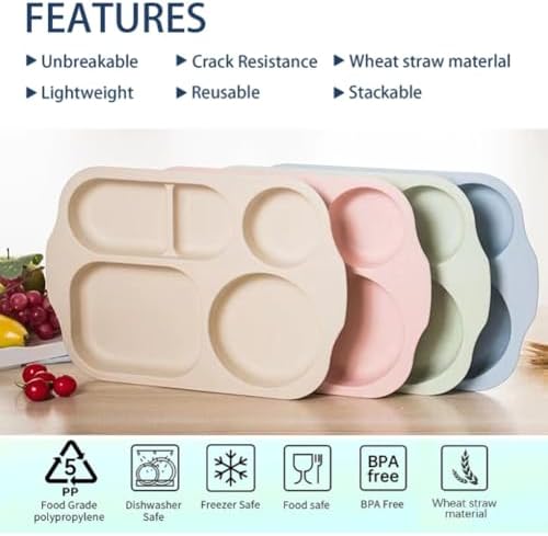 RUIBOLU 12 Divided Plates BPA-Free Portion Control