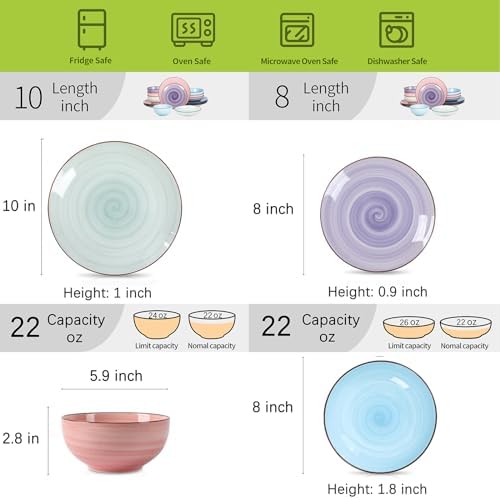 Stylish 16-Piece Dinnerware for 4 with Gradient Design