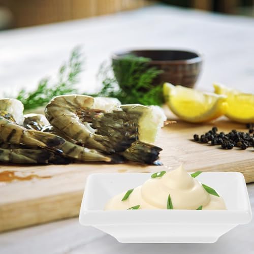 Elegant 6-Piece Small Ceramic Plates for App Dip White Modern Design