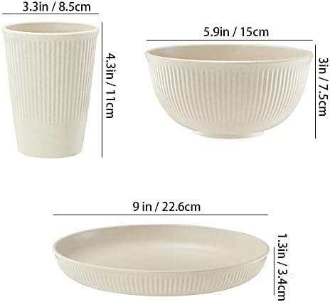 18pcs Unbreakable Reusable Dinnerware Set