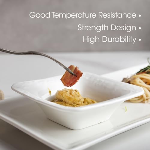 Feenmai Ceramic Dipping Bowl Set of 6 4 oz Square Serving Bowls