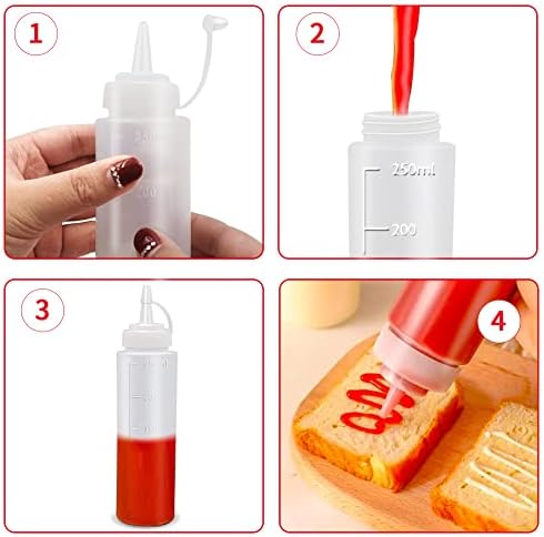 Abnaok Condiment Squeeze Bottles 2-Pack Durable Ergonomic