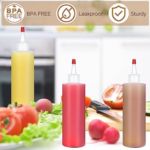 Jinei 60-Piece 8 Oz Squeeze Bottle Set