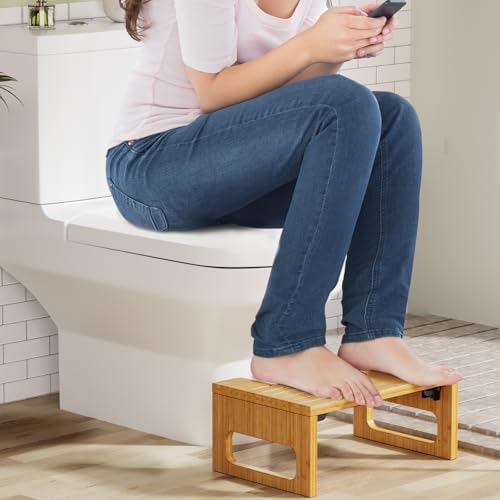 High-Quality Bamboo Toilet Stool for Adults Collapsible Non-Slip and Ergonomic