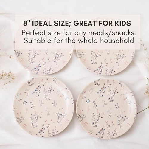 Eco-Friendly Bamboo Dinner Plates 8 BPA-Free for Family Use