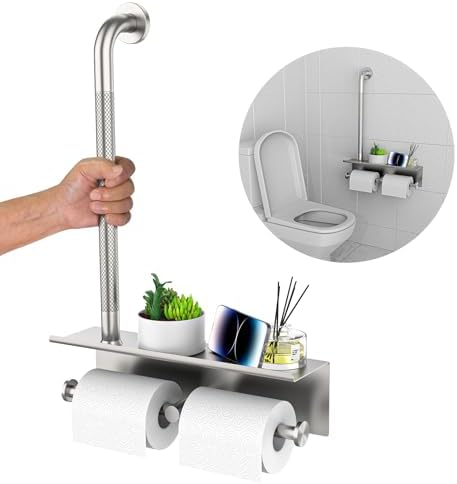 Ergonomic Handrail with Holding Tissue Storage Safety for Bathroom