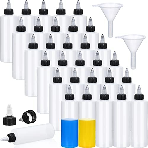 Honeydak 30 Pack Condiment Squeeze Bottles for Liquid Transfer