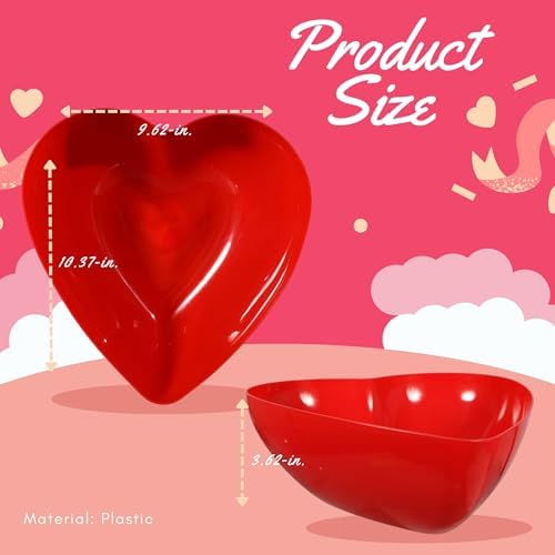 A1 Unlimited Red Heart-Shaped Bowl Stackable Valentines Day Storage Organizers