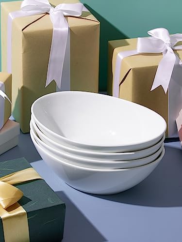 LIFVER 9 White Serving Bowls Set of 4