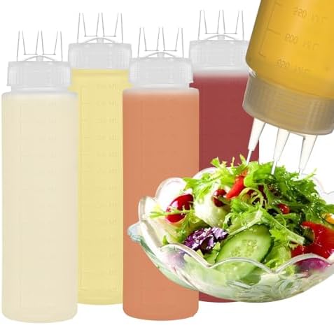 4 PC 23 oz Squeeze Bottles for Condiments White Ubamdom