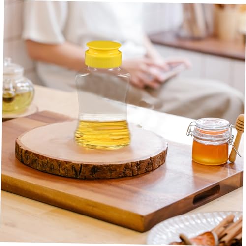 Two 180ml Honey Squeeze Bottles withFunnel Jar for Kitchen Use