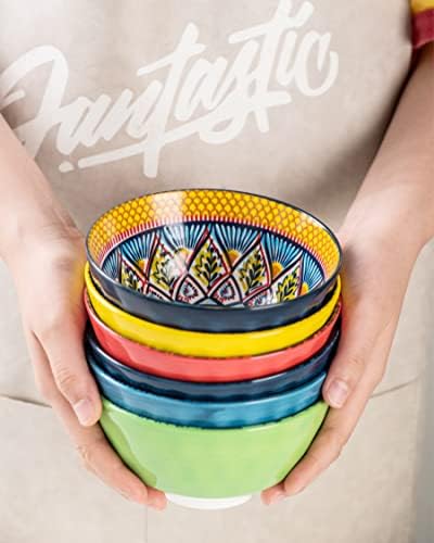 Vibrant Bohemian Ceramic Snack Bowls Set