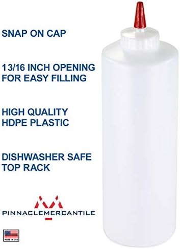 Pinnacle Mercantile 32-Ounce Plastic Condiment Squeeze Bottles Set of 4