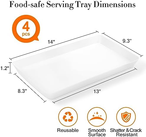 4-Piece Serving Tray Set for Entertaining