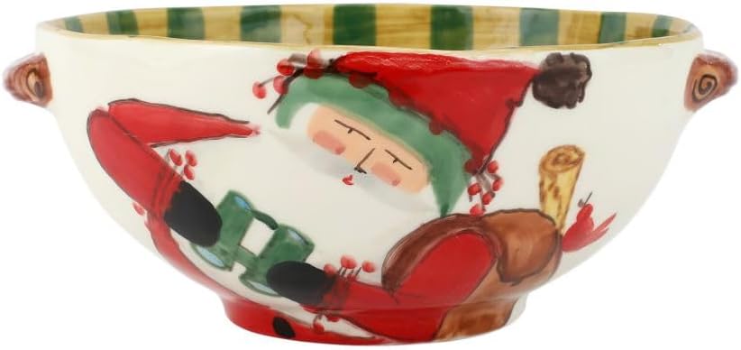 Multicolor Christmas Handled Bowl