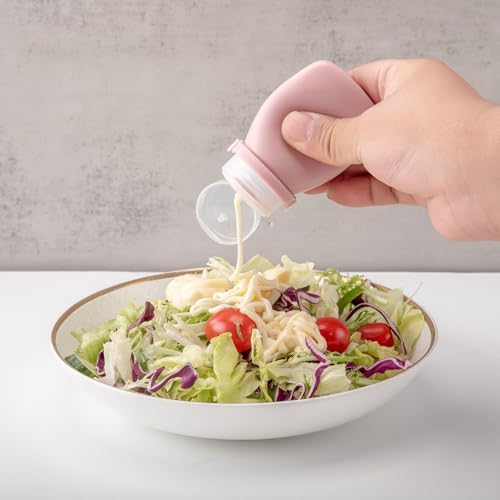 4Pcs Squeeze Salad Dressing Bottles MiniCondiment Containers for Kitchen Travel