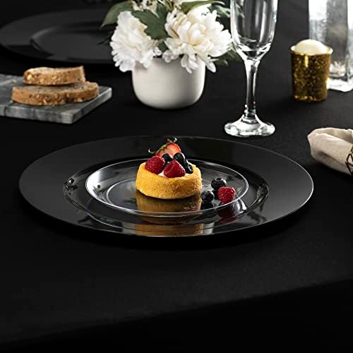Elegant disposable charger plates 13 black