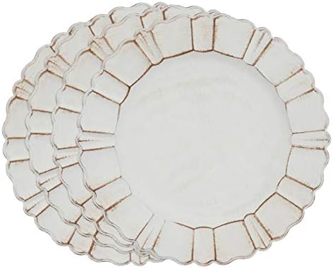Fennco Styles 13 Ivory Ruffled Chargar Plates Set of 4