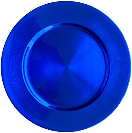 Henilosson 13 Inch Blue Metallic Foil Charger Plates 24 Pack