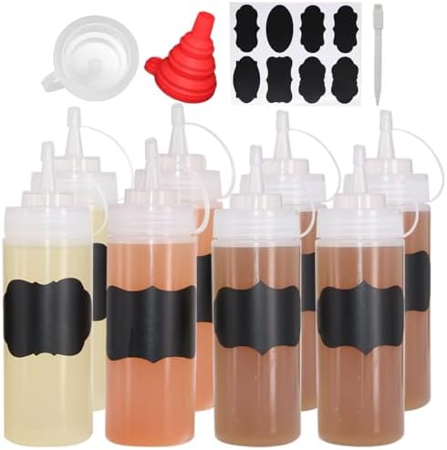 8 Squeeze Bottle Set with silicone funnel