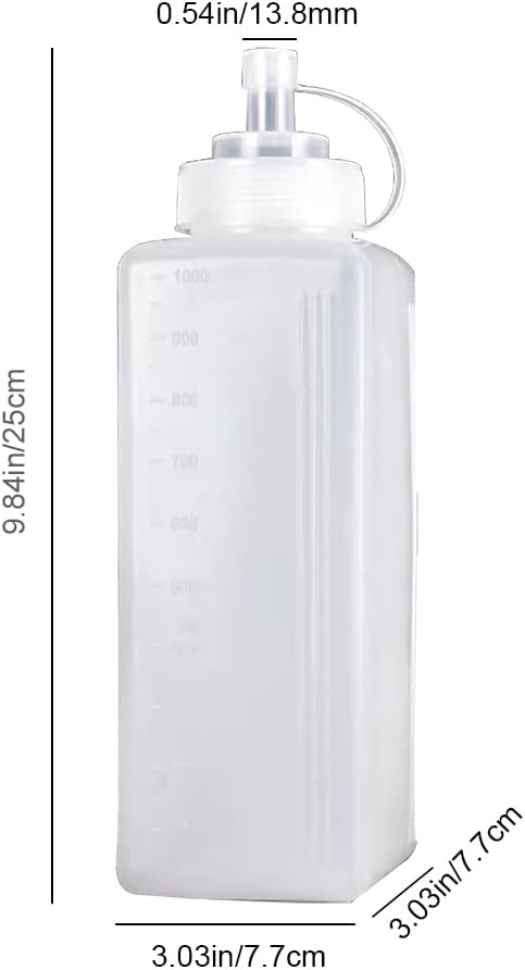 Premium Plastic Squeeze Condiment Dispenser with Square Design