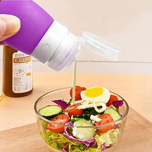 Accfore 5Pack Squeeze Salad Dressing Bottles with Cleaning Brush
