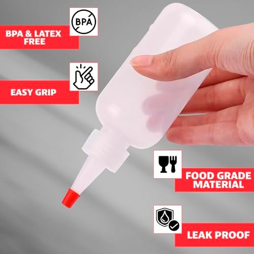 Burius 6-Pack 4oz Squeeze Bottles - Compact Efficient for Kitchen Needs